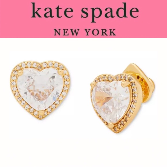 NEW Kate Spade My Love Collection Gold Heart Earrings - Picture 1 of 12